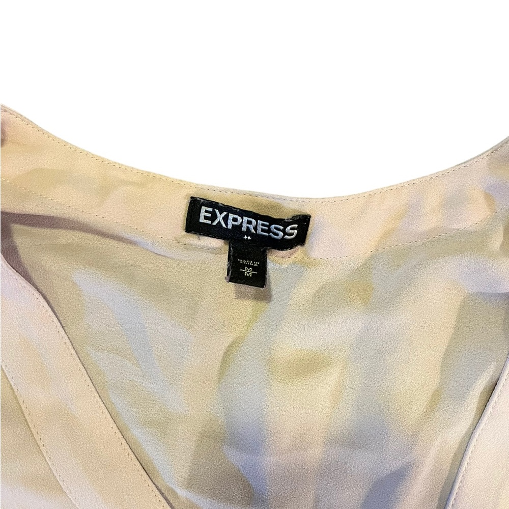 Express Light Pink Half Zip Long Sleeve Blouse | Women's M - Picture 2 of 5